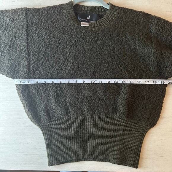 Peruvian Connection Boulce Women’s Army Green 100% Wool Sweater Small - Picture 5 of 7